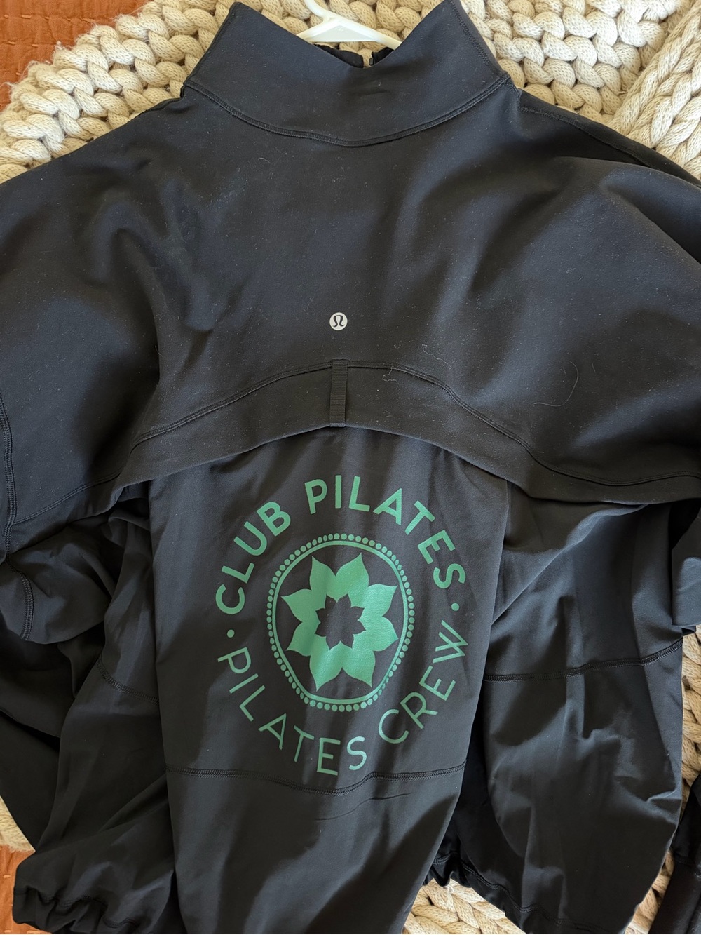 lululemon athletica Black zip up  Jacket with Green Logo